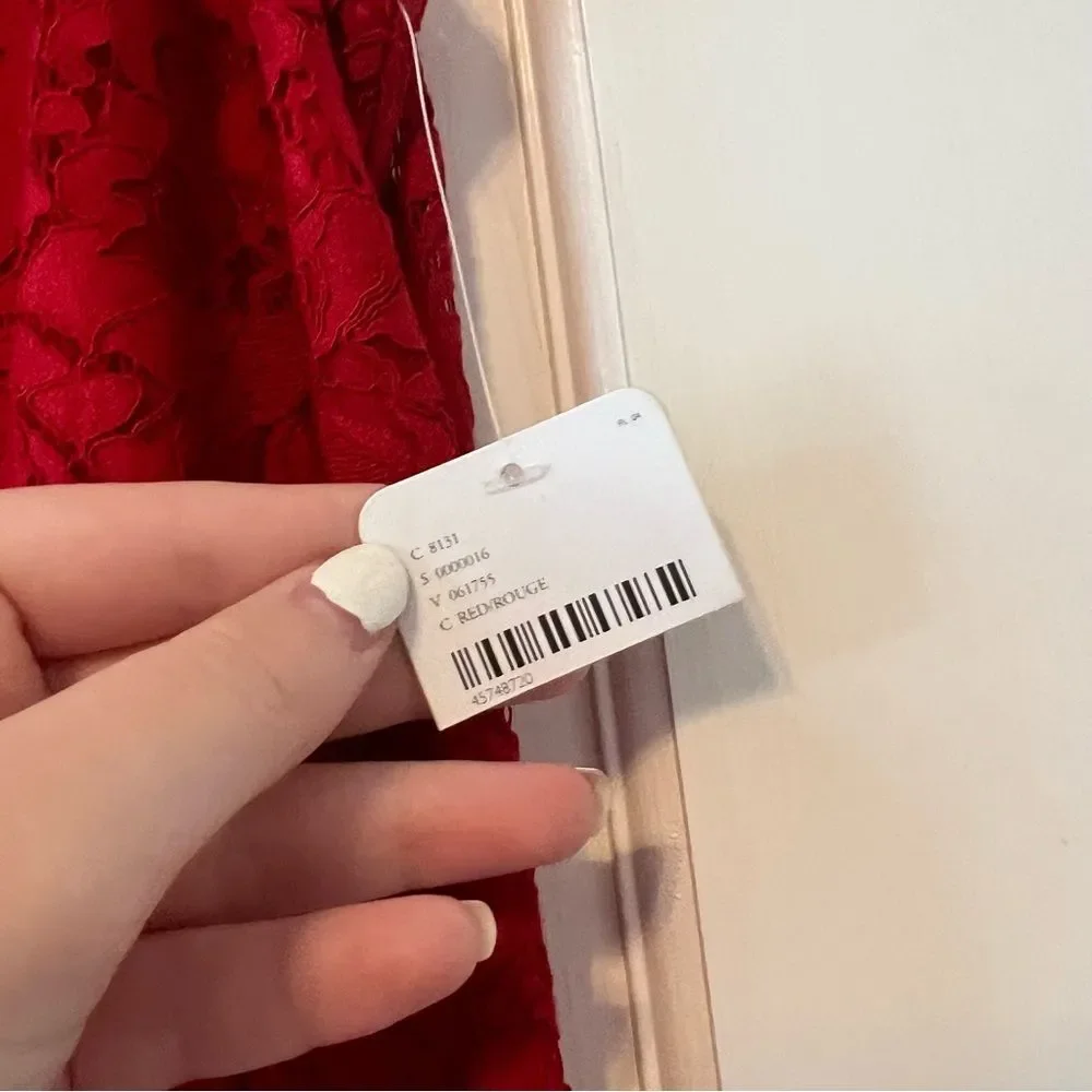 NWT Saylor x Free People Red Cherie Lace Mini Dress Size Large - Picture 7 of 10